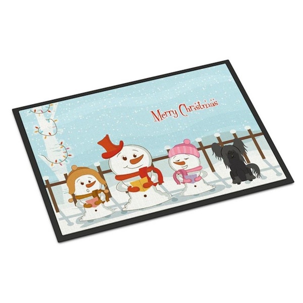 Carolines Treasures Merry Christmas Carolers Chinese Crested Black Indoor or Outdoor Mat, 18 x 0.25 x 27 in. BB2443MAT - main